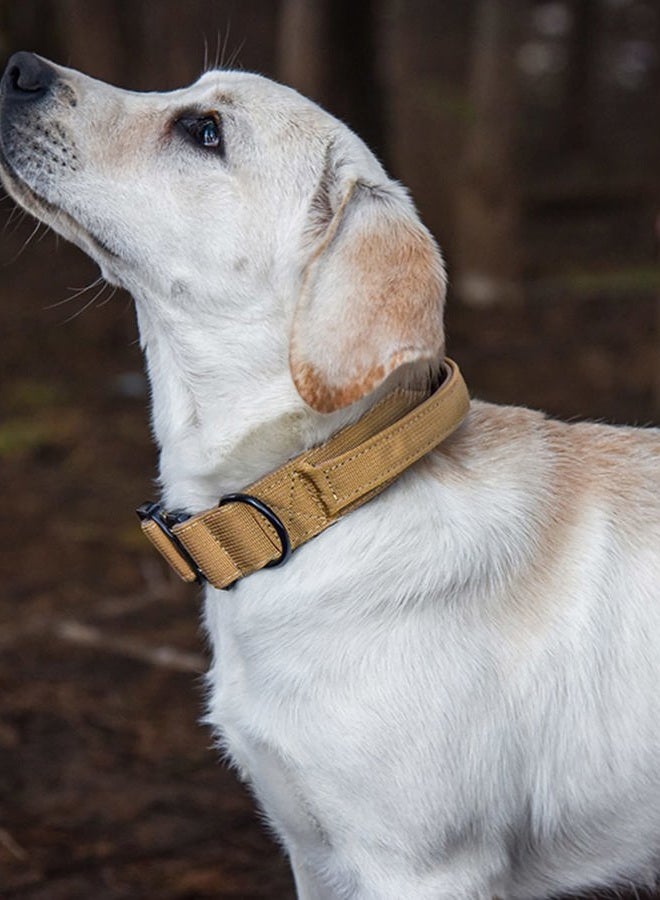 Aecllcea Tactical Dog Collar - Heavy Duty with Handle, Metal Buckle, Thick for Medium Large Dogs, Military Style (L, Khaki) - Image 2