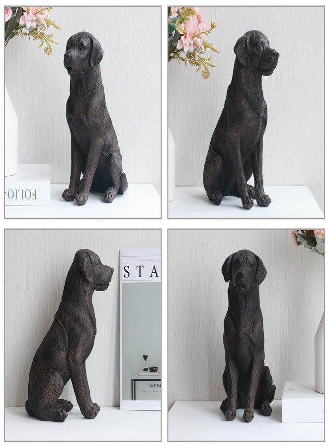 Lukitas Black Lab Statue, Sitting Dog Figurine Home Decor, Modern Puppy Decorative Sculpture for Living Room Yard Garden Outside, Resin 11.5'' - Image 3