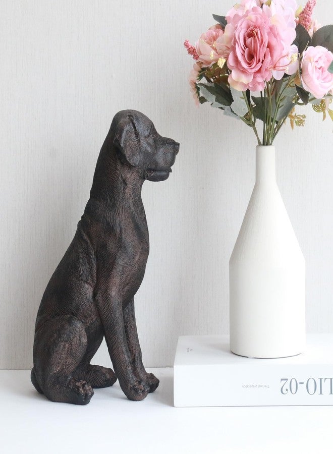 Lukitas Black Lab Statue, Sitting Dog Figurine Home Decor, Modern Puppy Decorative Sculpture for Living Room Yard Garden Outside, Resin 11.5'' - Image 2
