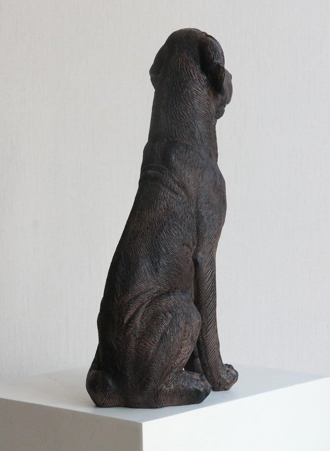 Lukitas Black Lab Statue, Sitting Dog Figurine Home Decor, Modern Puppy Decorative Sculpture for Living Room Yard Garden Outside, Resin 11.5'' - Image 5