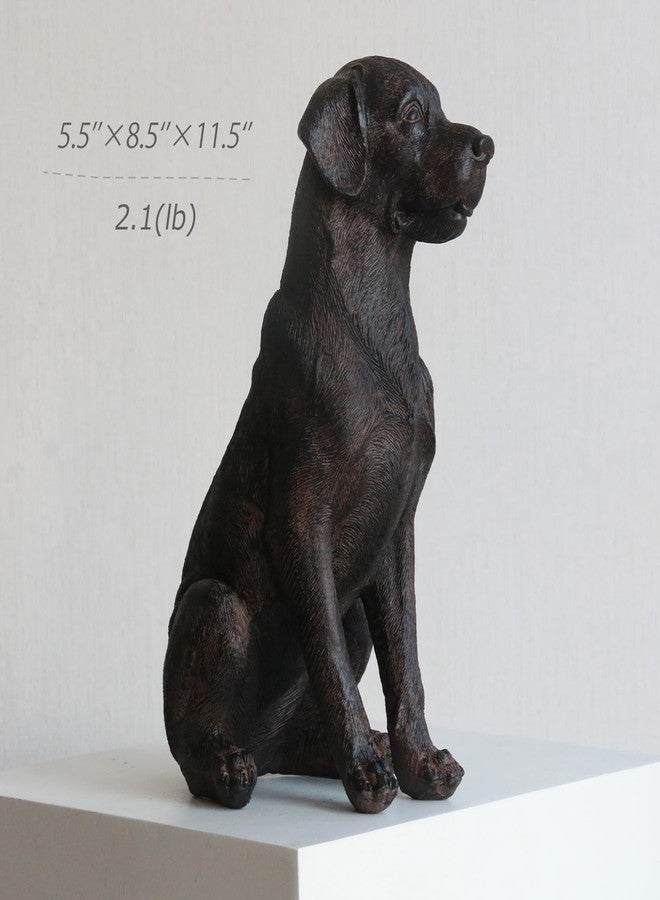 Lukitas Black Lab Statue, Sitting Dog Figurine Home Decor, Modern Puppy Decorative Sculpture for Living Room Yard Garden Outside, Resin 11.5'' - Image 4