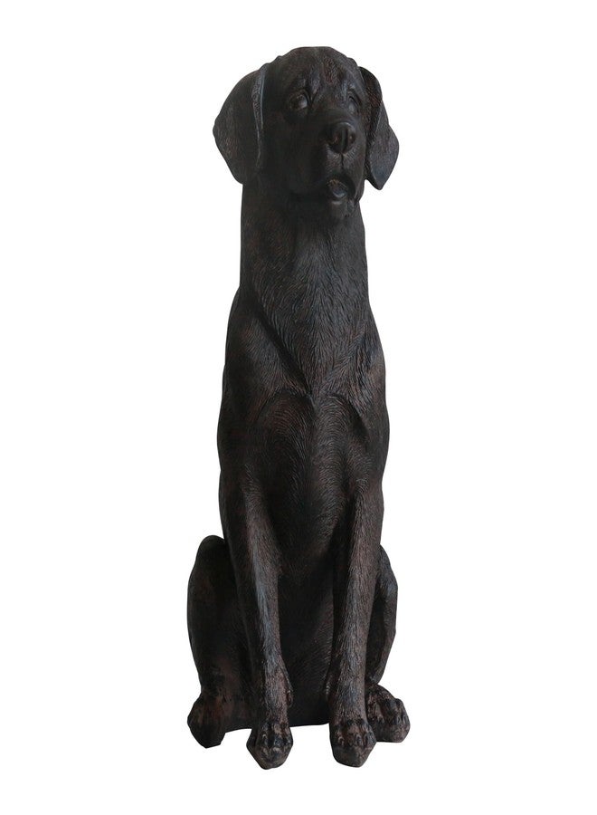 Lukitas Black Lab Statue, Sitting Dog Figurine Home Decor, Modern Puppy Decorative Sculpture for Living Room Yard Garden Outside, Resin 11.5'' - Image 1