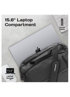 PROMATE Messenger Bag, Lightweight 15.6-Inch Laptop Bag With Secure Zippers, Water-Resistance, Luggage Belt, Front Pocket And Multiple Compartments  - Image 3