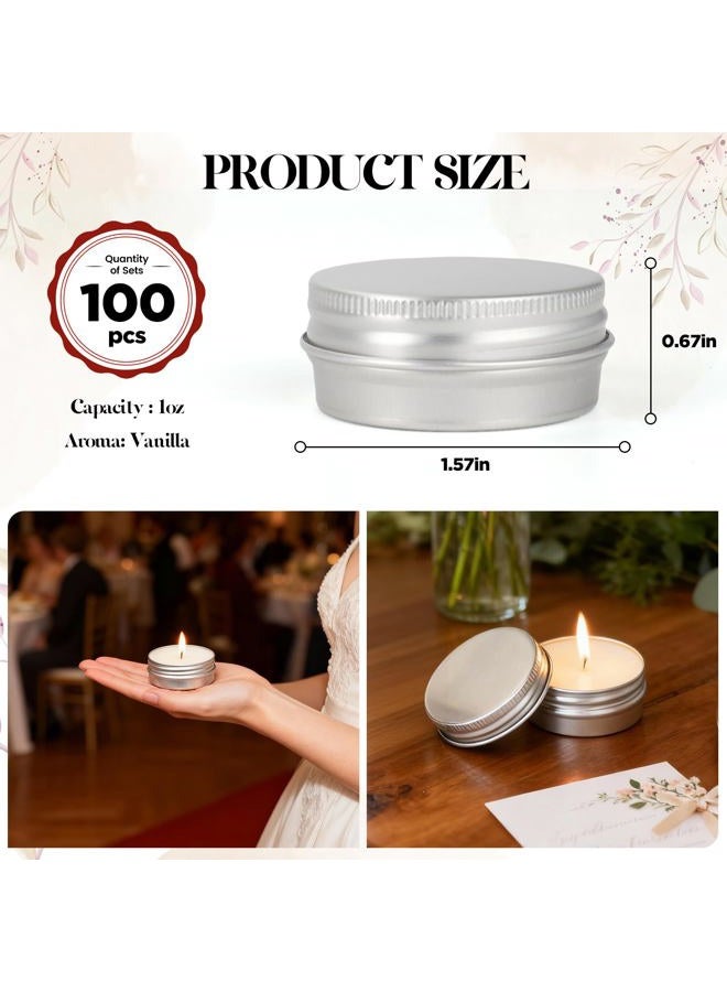 Veiuwa 100 Pcs 1 Oz Mini Vanilla Scented Soy Candle Set,Wedding Favors for Guests Bulk 100,The Quantity of Multiple Sets Meets Your Needs for Wedding and Party Gifts and Party Favors. - Image 3