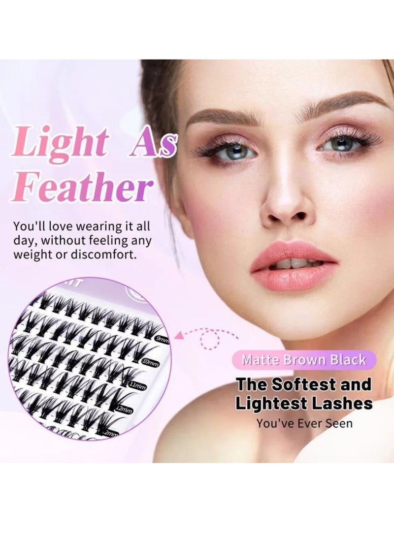 ALIVER 240 Pcs Lash Clusters Eyelash Extensions Wispy False Eyelashes Lash Clusters DIY Eyelash Extensions Individual False Eyelashes for Women 40D - Image 3