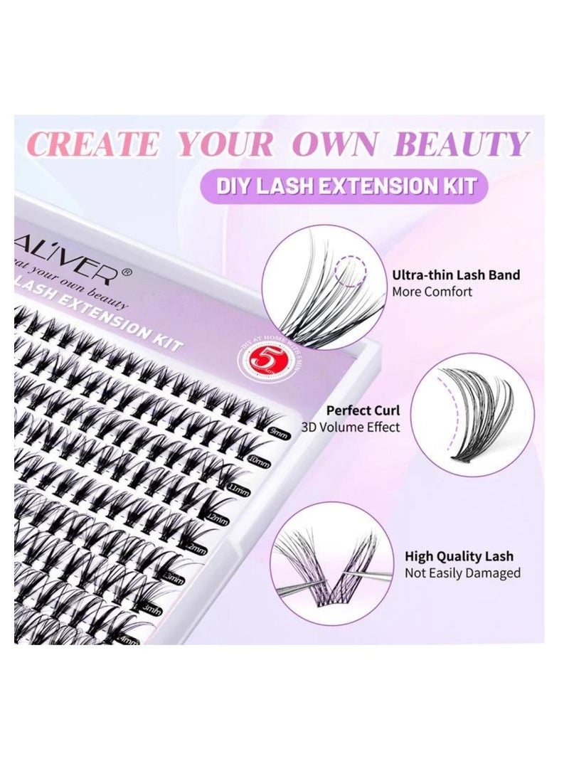 ALIVER 240 Pcs Lash Clusters Eyelash Extensions Wispy False Eyelashes Lash Clusters DIY Eyelash Extensions Individual False Eyelashes for Women 40D - Image 4