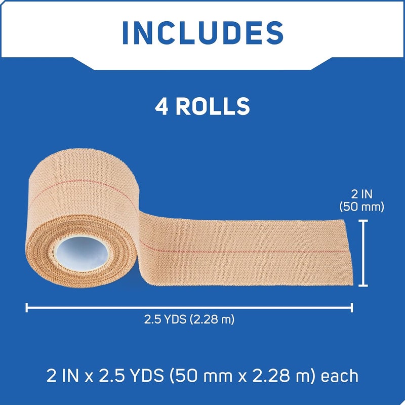 Care Science High Performance Elastic Self Adhesive Bandage Wrap Tape 2in x 25yds 4ct  Ideal for First Aid Securing Bandages Dressings and Other Medical Devices - Image 2