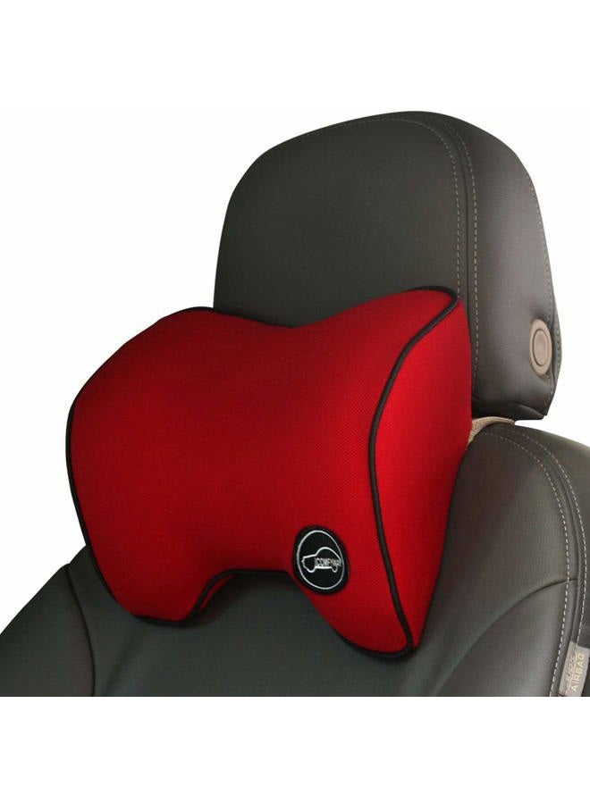 ICOMFYWAY Car Neck Support Pillow for Driving, Car Seat Headrest Pillow with Soft Memory Foam (Red) - Image 1