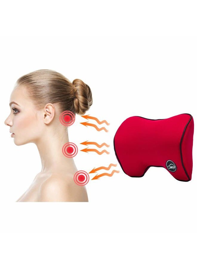ICOMFYWAY Car Neck Support Pillow for Driving, Car Seat Headrest Pillow with Soft Memory Foam (Red) - Image 4