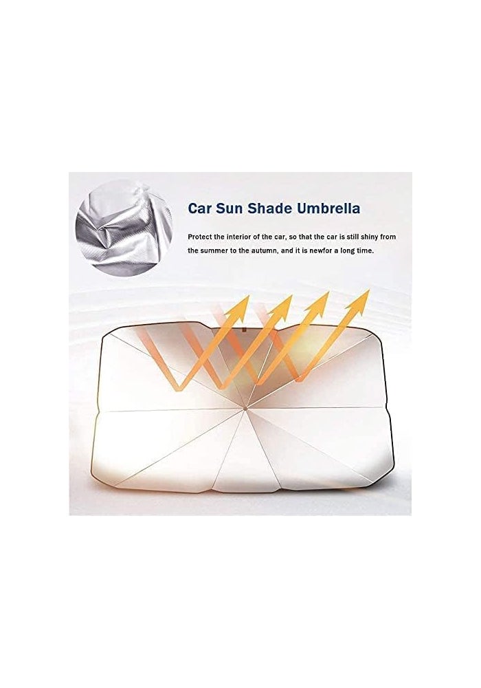 TDOO Car Windshield Sun Shade UV Rays - Foldable Reflector Umbrella Sunshade for SUVs (57 x 31 In) - Image 5