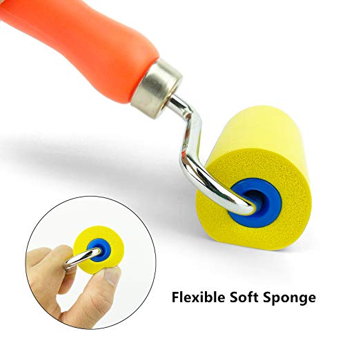 CARTINTS Soft Seam Roller Tool, Safely Install Wallpaper, Vinyl Wrap, Window Film, with 2.4inch Sponge Roller Head and Comfortable Handle, 7.9inch Length - Image 4