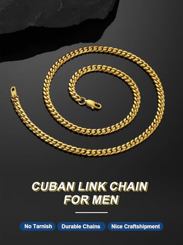 ChainsPro Gold Chain for Mens Hip hop Rapper Necklace 6MM 22inch Daily Neck Chain Mens Gifts for Dad - Image 2