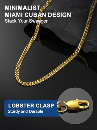 ChainsPro Gold Chain for Mens Hip hop Rapper Necklace 6MM 22inch Daily Neck Chain Mens Gifts for Dad - Image 3