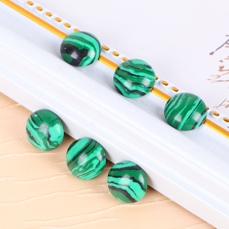 20pcs 14MM Time Sticker Stone Round Glass Patch Supplies for Jewelry Craft Making (Green) - Image 2