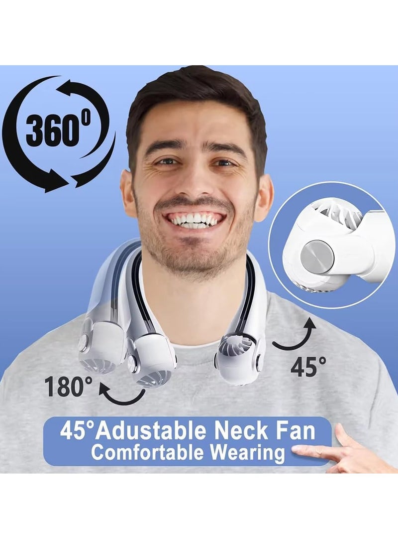 DMG TECH Portable Neck Fan, Bladeless Personal Portable Fan, Rechargeable 2400 mAh Turbine Bladeless Neck Air Conditioner, 3 Speeds Adjustable 360° Faster Cooling Ultra Quiet Travel Fan  - Image 2