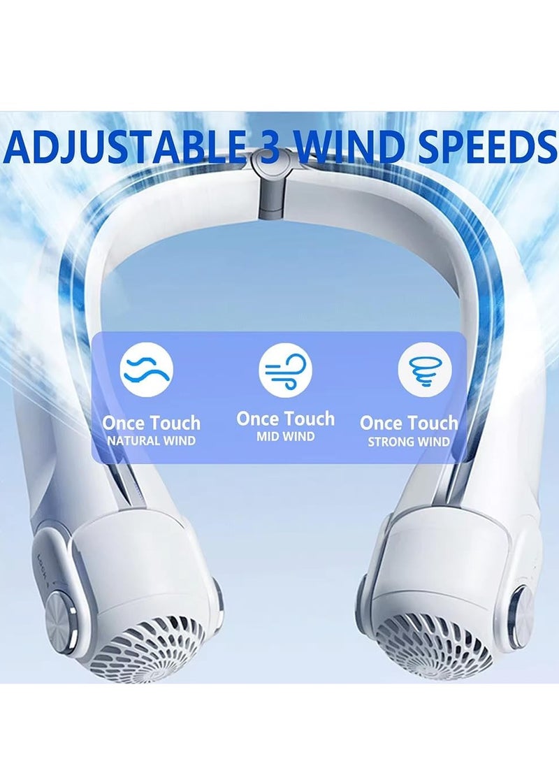 DMG TECH Portable Neck Fan, Bladeless Personal Portable Fan, Rechargeable 2400 mAh Turbine Bladeless Neck Air Conditioner, 3 Speeds Adjustable 360° Faster Cooling Ultra Quiet Travel Fan  - Image 4