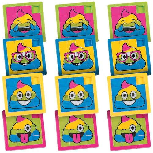 Fun Express Rainbow Poop Smile Slide Puzzles Set of 12 - Image 1
