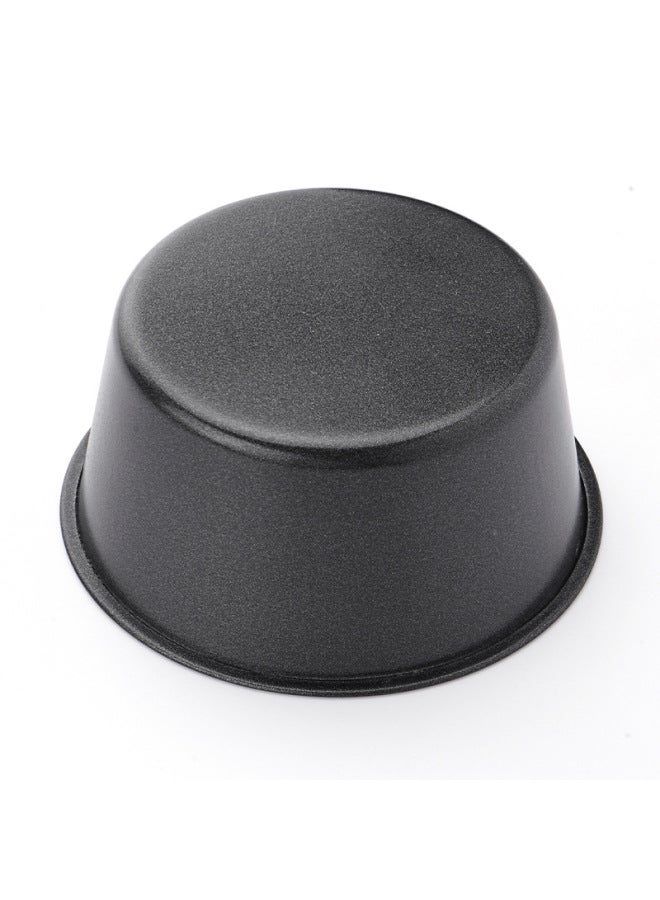 Round Carbon Steel Non-stick Pudding Cup Muffin Cake Mold Pudding Cup Egg Tart Egg Tower Integrated Molding Small Cake Mold-Specifications:100ml Short Pudding Cup - Image 5