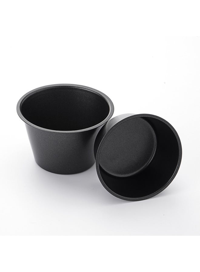 Round Carbon Steel Non-stick Pudding Cup Muffin Cake Mold Pudding Cup Egg Tart Egg Tower Integrated Molding Small Cake Mold-Specifications:100ml Short Pudding Cup - Image 3
