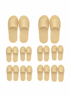 Excefore Spa Slippers Open Toe Slippers, Washable, Disposable, Fluffy Guests Slippers for Home, Hotel Use, Spa, Party Guest, Hotel and Travel, Fits Most Men and Women, 10 Pairs  - Image 1