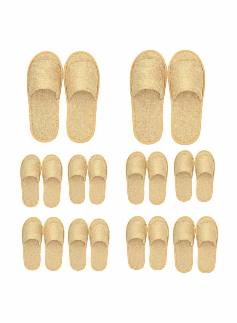 Excefore Spa Slippers Open Toe Slippers, Washable, Disposable, Fluffy Guests Slippers for Home, Hotel Use, Spa, Party Guest, Hotel and Travel, Fits Most Men and Women, 10 Pairs  - Image 1