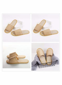 Excefore Spa Slippers Open Toe Slippers, Washable, Disposable, Fluffy Guests Slippers for Home, Hotel Use, Spa, Party Guest, Hotel and Travel, Fits Most Men and Women, 10 Pairs  - Image 3