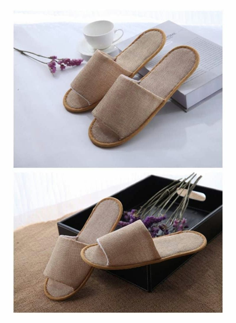 Excefore Spa Slippers Open Toe Slippers, Washable, Disposable, Fluffy Guests Slippers for Home, Hotel Use, Spa, Party Guest, Hotel and Travel, Fits Most Men and Women, 10 Pairs  - Image 4