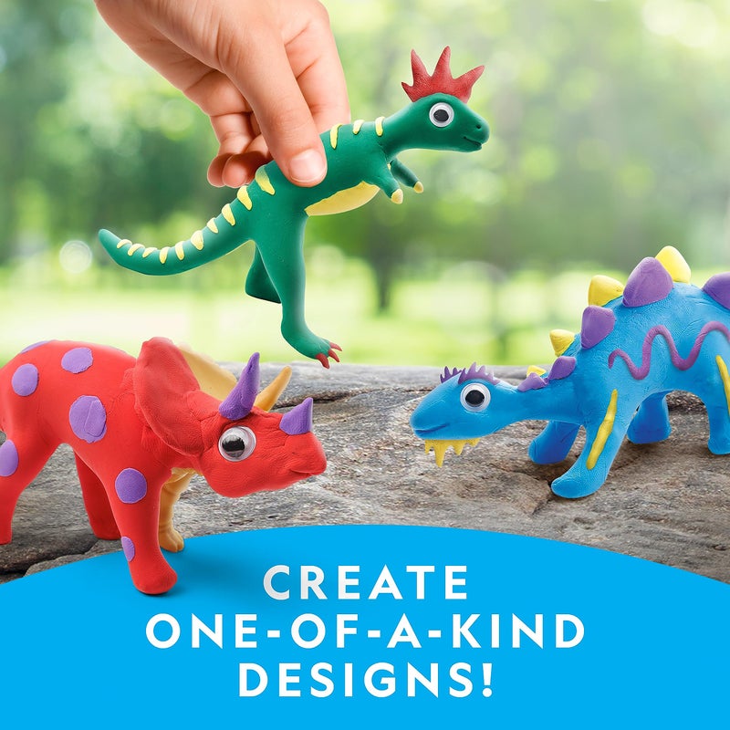 Blue Marble NATIONAL GEOGRAPHIC Clay Dinosaur Arts & Crafts Kit - Dinosaur Air Dry Clay for Kids with 5 Clay Colors, 5 Dino Skeletons & Googly Eyes, Dinosaur Activity for Girls and Boys Ages 4 5 6 7 8 9 & 10 - Image 3