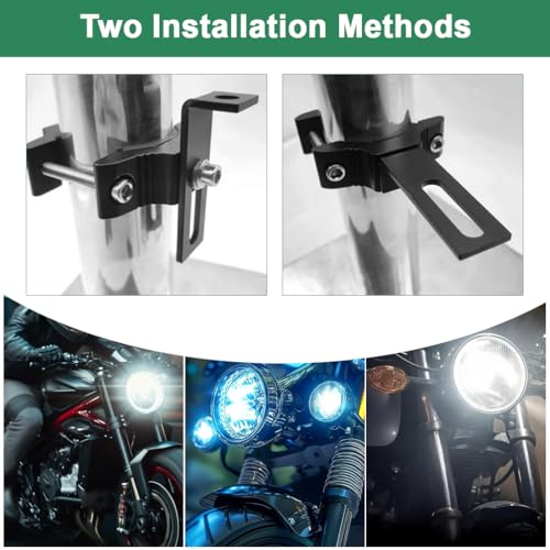 STHIRA® 2Pcs Motorcycle Fog Light Mount Bracket Accessories, Universal Adjustable Clamp Holders for Auxiliary Driving Lights, Compatible with Most Motorbike Handlebars & Crash Bars - Image 5