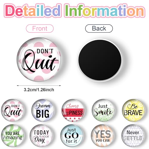 Weewooday 10 Pcs Inspirational Magnets for Refrigerator Fridge Decor Accessories Motivational Glass Quote Fun Magnet for Cabinet Kitchen Whiteboard Office (Encouragement Pattern) - Image 2