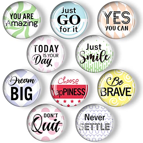 Weewooday 10 Pcs Inspirational Magnets for Refrigerator Fridge Decor Accessories Motivational Glass Quote Fun Magnet for Cabinet Kitchen Whiteboard Office (Encouragement Pattern) - Image 1