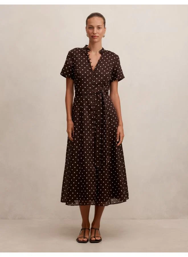 فورايفر نيو Therese Short Sleeve Midi Dress