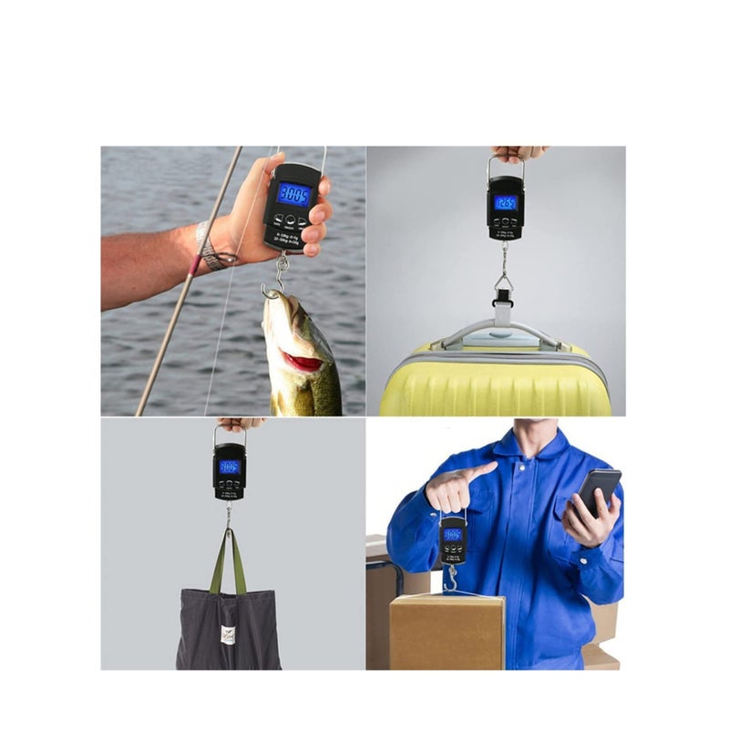 SOLARAE Digital Scale Baggage Scale, Fish Scale Heavy Weight Scale, Backlight Scale, Ultra Portable Scale, Scale Suitcase, Fishing Postal Hanging Hook Scale with Measuring Tape110lb /50kg - Image 5