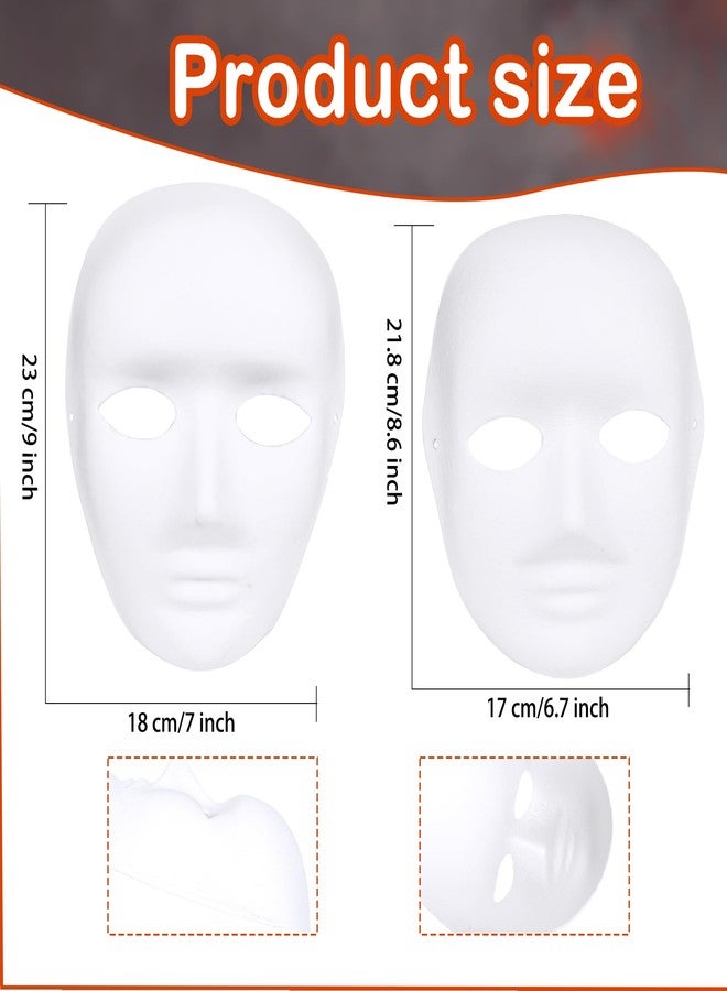 Fahacop 24 Pcs White Paper Mache Masks DIY Full Face Craft Masks Paintable Paper Mask for Halloween Cosplay Masquerade Parties and DIY Craft Activities - Image 2