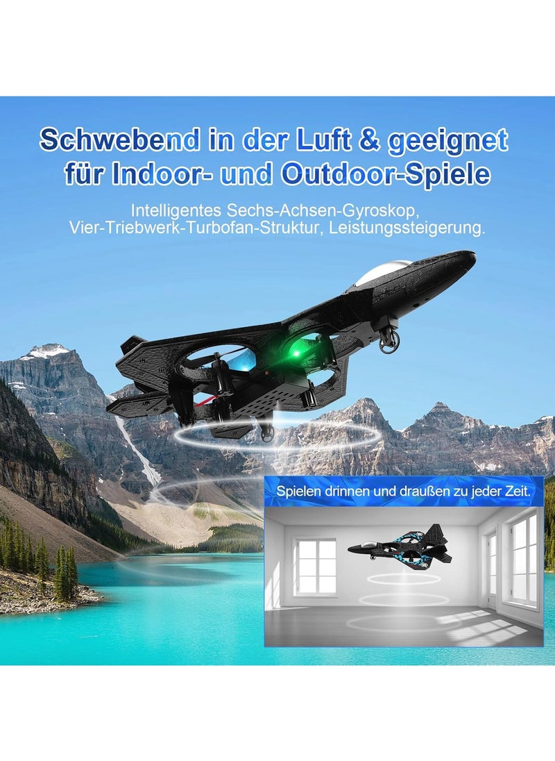 Beauenty - RC Aeroplane 2.4GHz Remote Controlled Aeroplane L0712 Quadcopter Floating Fighter Plane RC Aeroplane RTF for Beginners, Children and Adults, APlane Toy with Coloured Lights USB Charging - Image 1