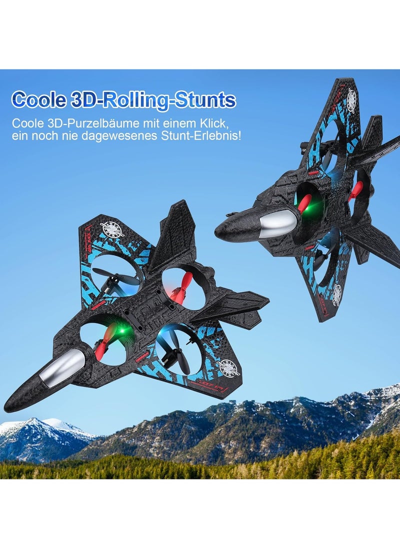 Beauenty - RC Aeroplane 2.4GHz Remote Controlled Aeroplane L0712 Quadcopter Floating Fighter Plane RC Aeroplane RTF for Beginners, Children and Adults, APlane Toy with Coloured Lights USB Charging - Image 1