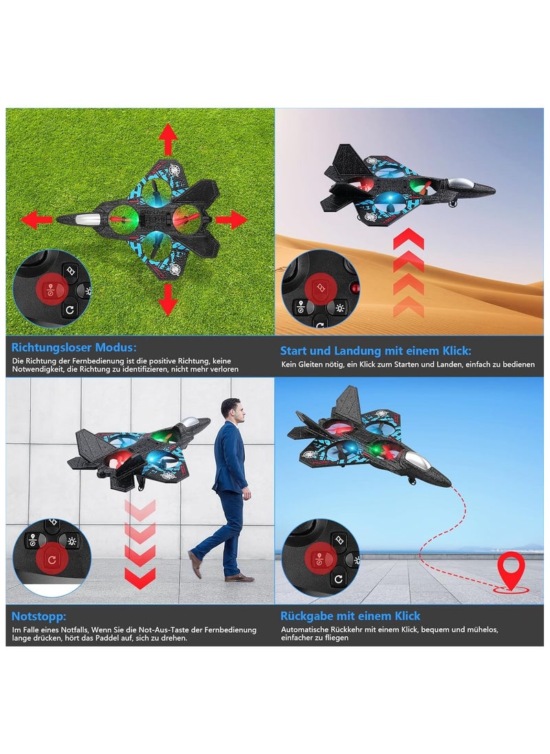Beauenty - RC Aeroplane 2.4GHz Remote Controlled Aeroplane L0712 Quadcopter Floating Fighter Plane RC Aeroplane RTF for Beginners, Children and Adults, APlane Toy with Coloured Lights USB Charging - Image 1