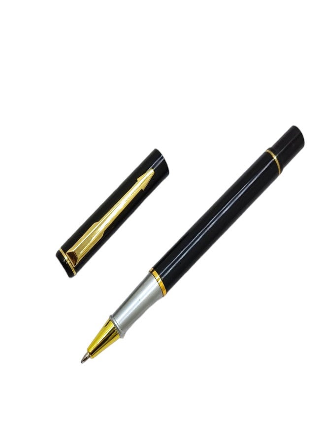 auteur 801 Roller Ball Pen Executive Black Metal Body With Gold Plated Clip Best Gift Pen For Men & Women Professional Executive Office, Nice Pens (Blue Ink) - Image 4