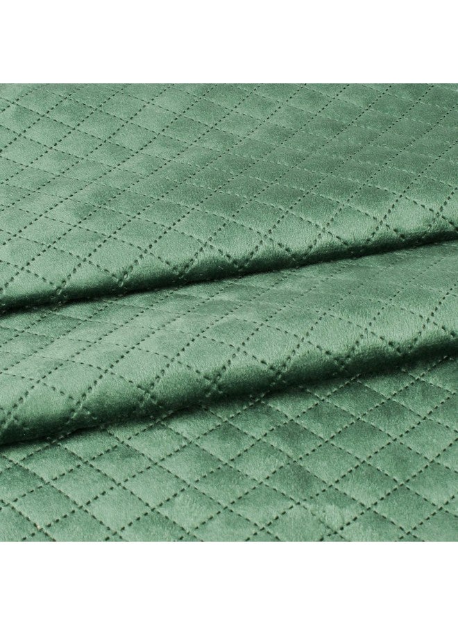 STITCHNEST Set of 2 Cushion Cover | Quilted Velvet | Green| Soft & Premium Look | 16x16 Inches | Fit for Sofa & Living Room Décor - Image 5