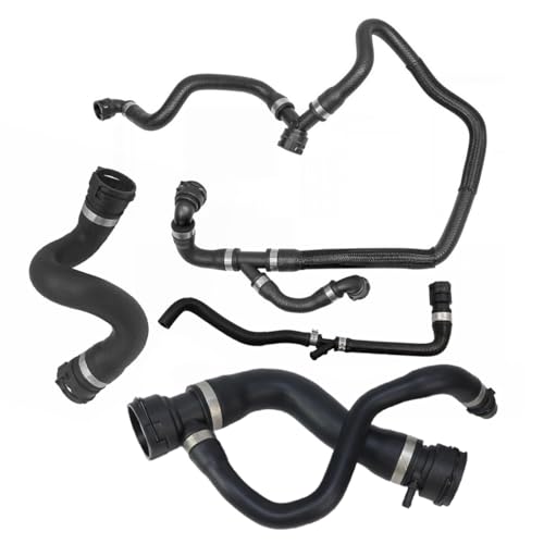 MUNIK Upper Radiator Coolant Hose With Vent Hose Set of 4 Replace# 17127537107 17127536235 17127537108 17127537109 for 2007-2013 BMW E70 X5 3.0si - Image 1