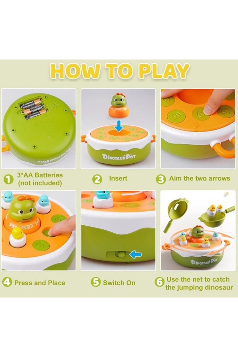 4-in-1 Interactive Dinosaur Game Toy for Kids – Magnetic Fishing, Jumping Dino Catch, Tic-Tac-Toe & Bowling – Educational Multi-Play Activity Set for Ages 3–6 - Image 4