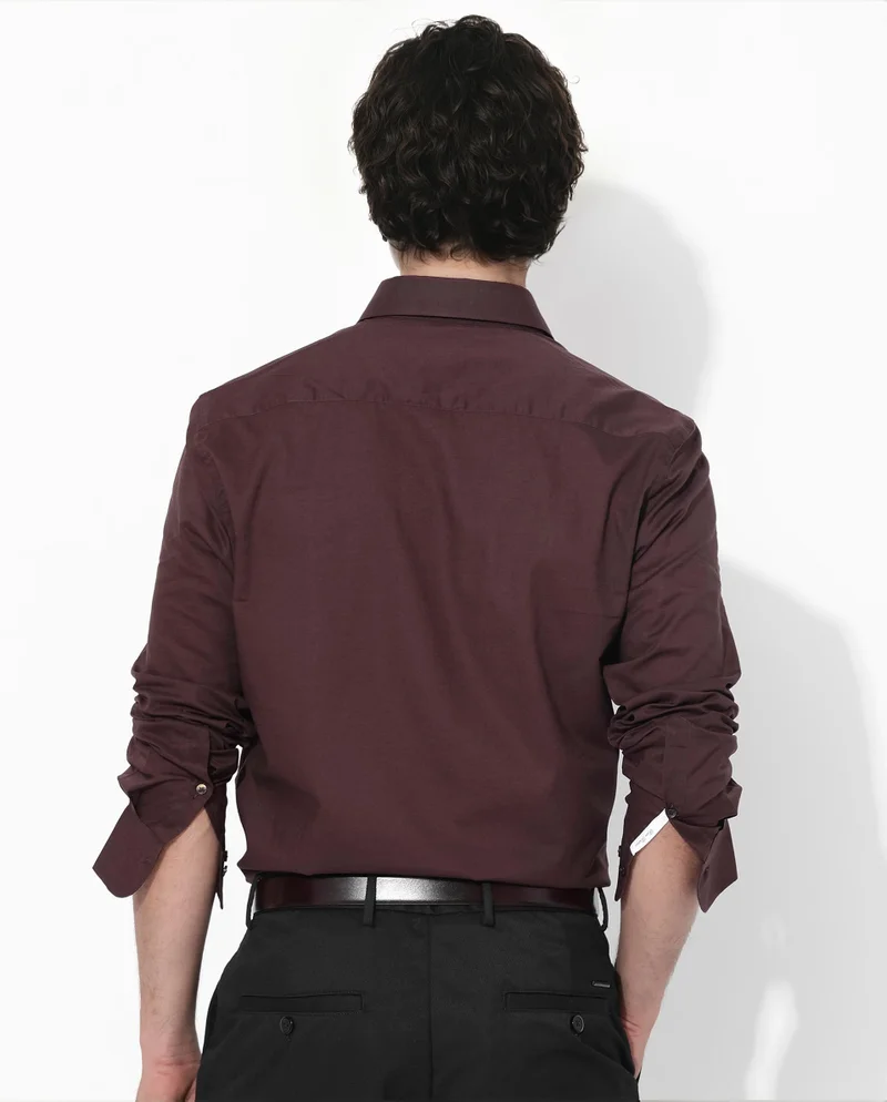 Rare Rabbit Men's Cotton Plain Summer Shirt