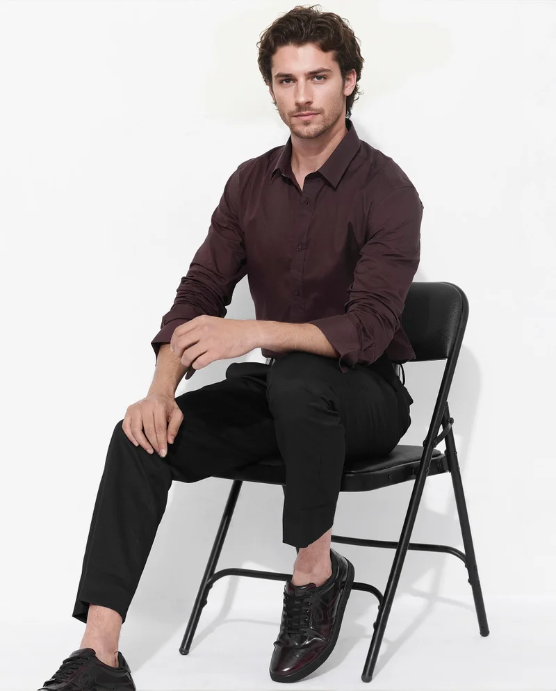 Rare Rabbit Men's Cotton Plain Summer Shirt