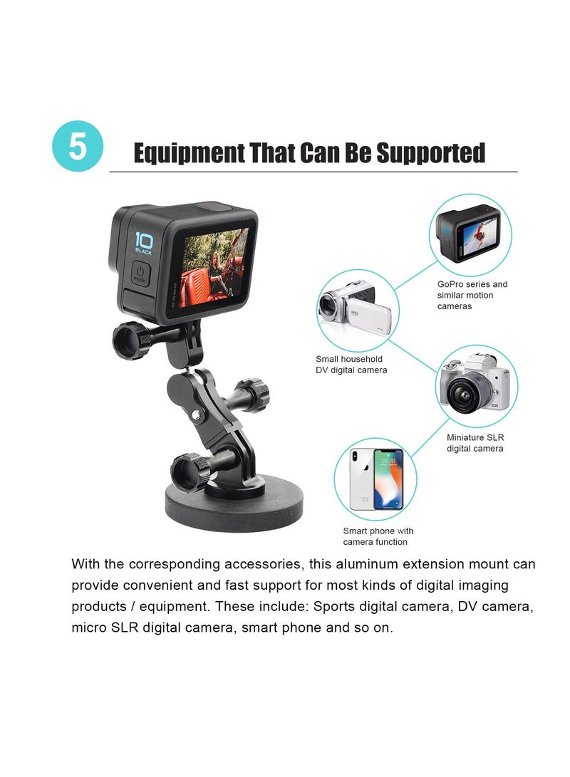 KASTWAVE Aluminum Ball Handlebar Mount for GoPro, Camera Clamp Mount Monitor 360° Ballhead Magic Arm Lock Any Direction - Image 4