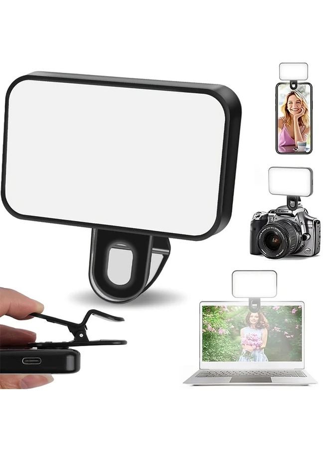 ضوء حلقة LED محمول مع شحن USB و 3 أوضاع ومشبك للهاتف بالكاميرا - Image 2