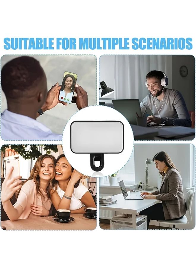 ضوء حلقة LED محمول مع شحن USB و 3 أوضاع ومشبك للهاتف بالكاميرا - Image 3