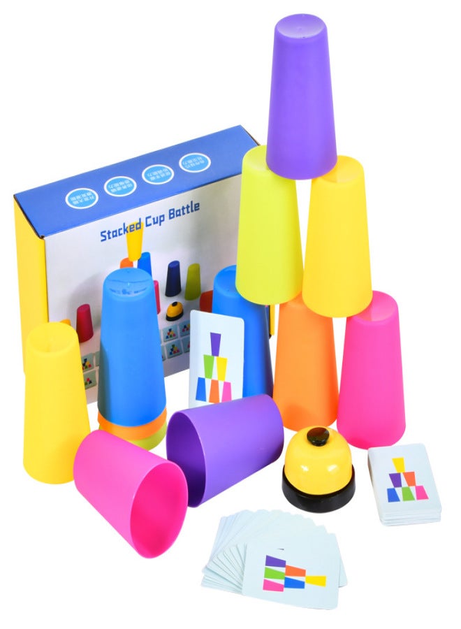 Children's Puzzle Early Education Stacking Cup Fun Fighting Card Desktop Set Cup Training Stacking Music Fast Stacking Cup Toy(LL-Double Stacking Cup) - Image 5