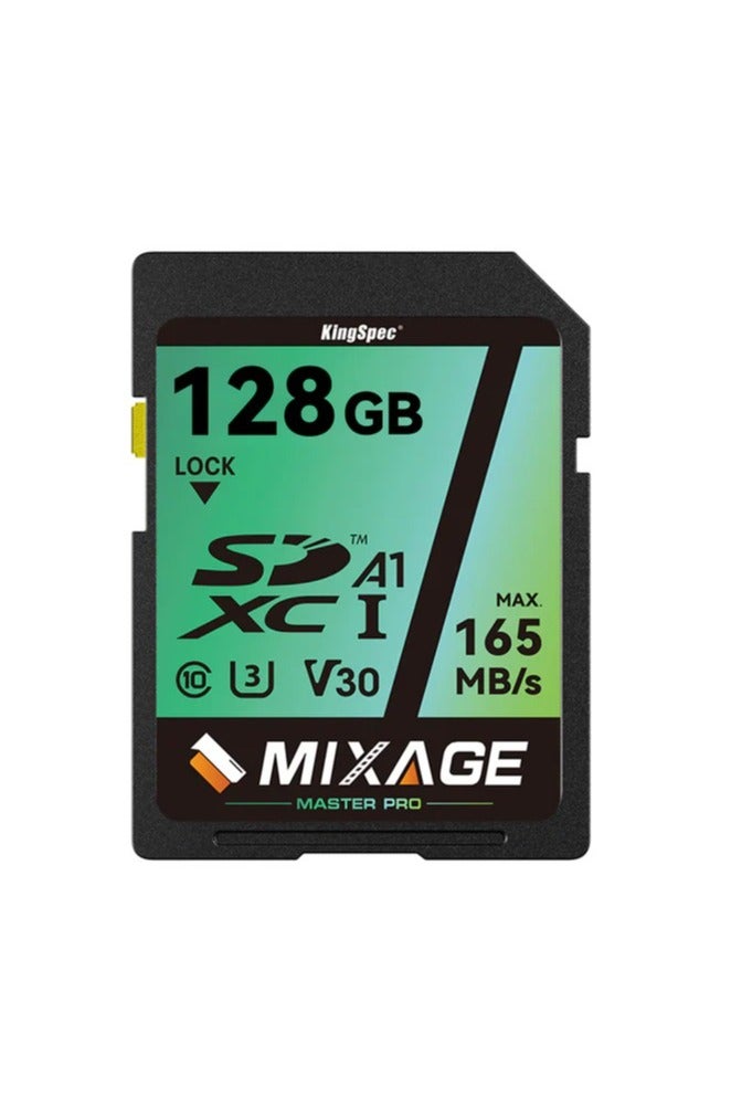KingSpec KingSpec Mixage 128GB SD Card Class 10 V30 UHS-I – 128GB/ SDXC High-Speed Memory Card for 4K/8K Camera & Video Recording SD Card Class 10 V30/ U3 UHS-I – 128GB/ SDXC High-Speed Memory Card for 4K/8K Camera & Video Recording - Image 1
