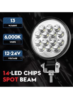 Y&D LED Fog Lights, Round 3 Inch Slim Pods Spot White Driving Reverse Small Circle Work Light Bar Kit for Jeep Truck Off-Road ATV UTV SUV Car Motorcycle Boat Tractor Hood Bumper Mount (2 Pack)  - Image 2