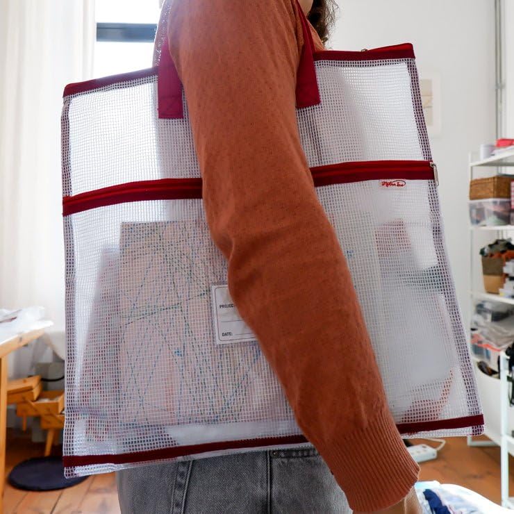Madam Sew Project Bag - Craft Bag Organizer Tote with Handles, Two Pockets, See-Through Mesh, and Card Slot â€“ Perfect for Quilting, Knitting, Stitching and Embroidery Projects Storage - 16â€x16â€ - Image 4